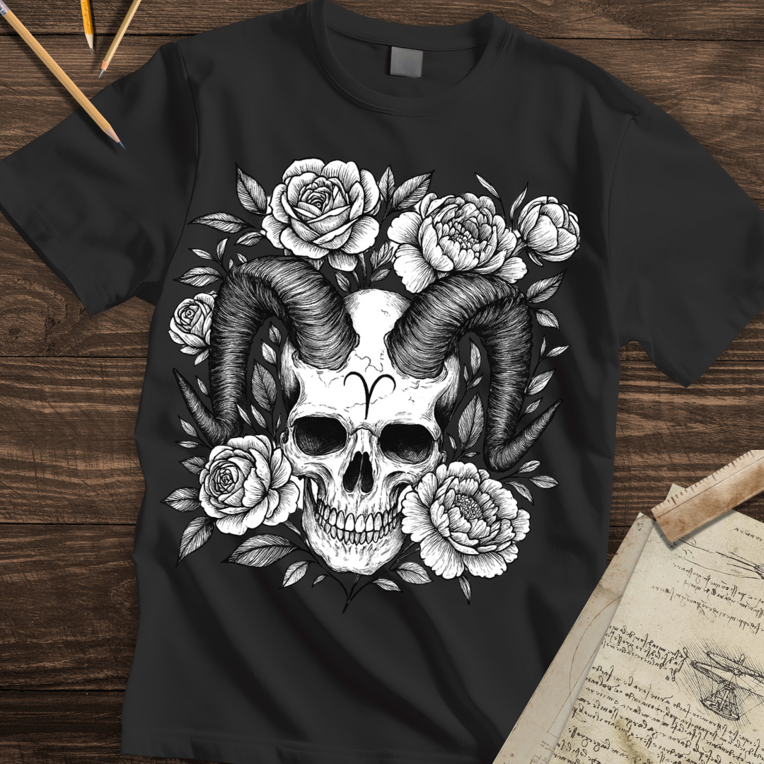 Aries Bloom Skull Tee
