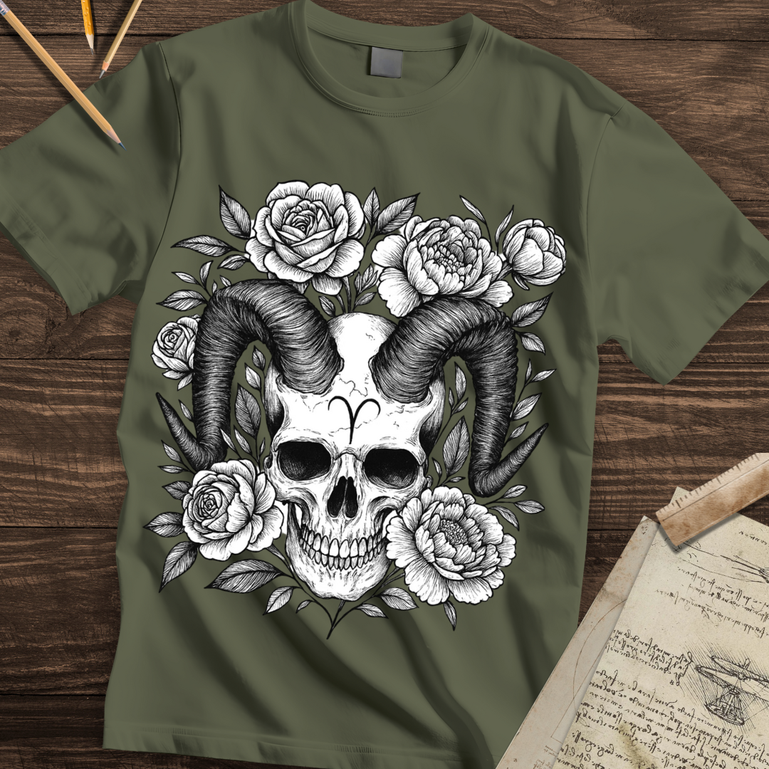 Aries Bloom Skull Tee