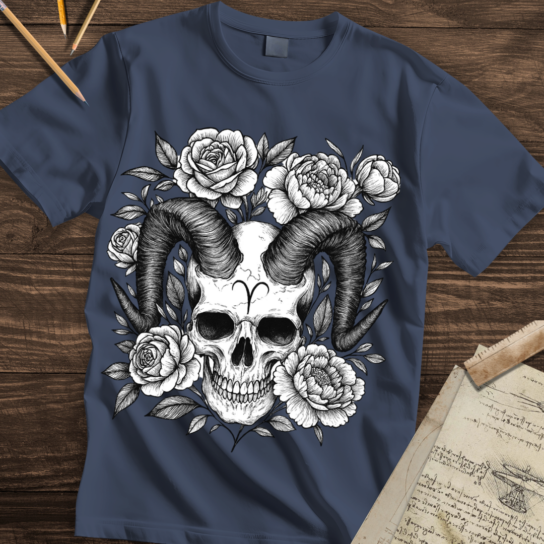 Aries Bloom Skull Tee