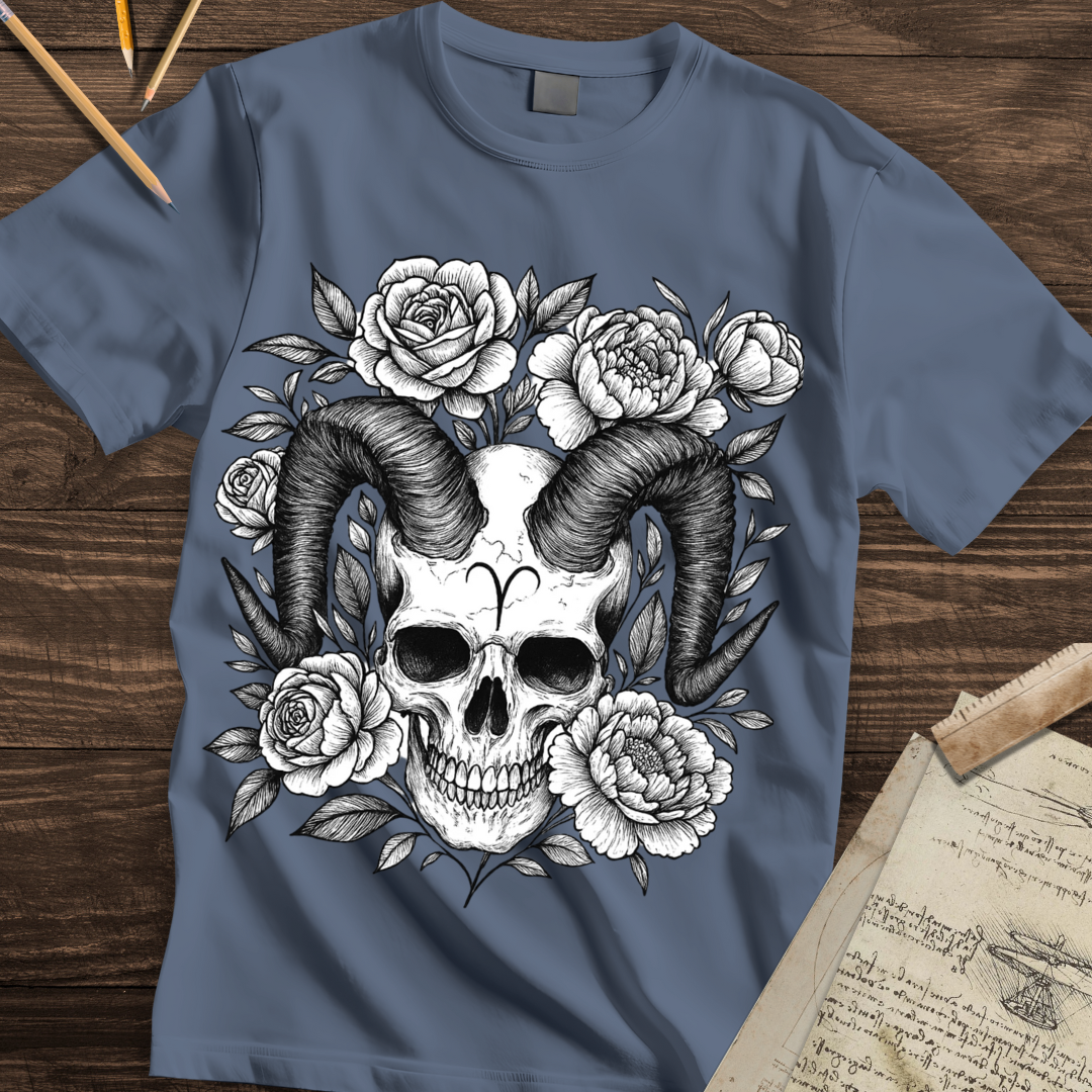 Aries Bloom Skull Tee