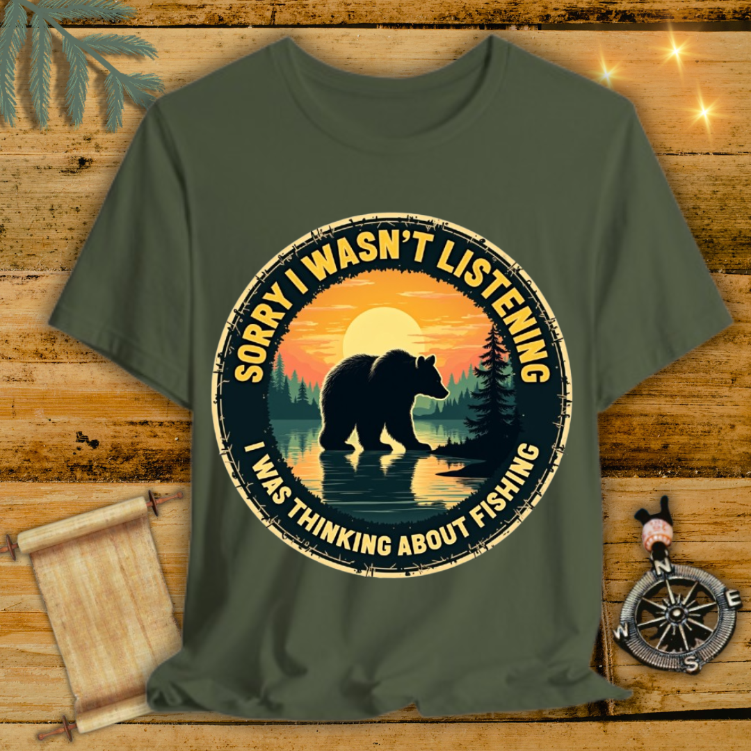 Bear Thinking about Fishing T-Shirt