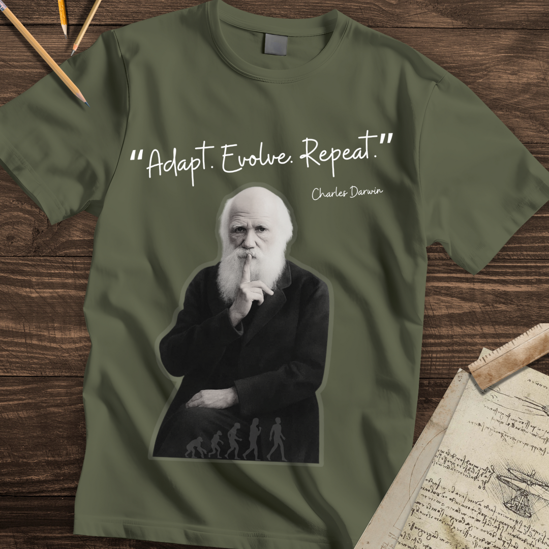 Charles Darwin - Adapt. Evolve. Repeat. T-shirt
