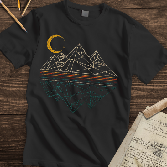 Geometric Peaks & Lunar Glow T-shirt