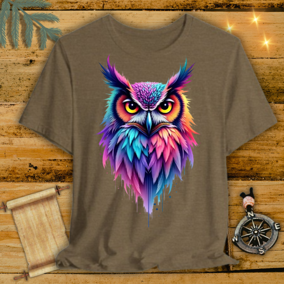 Vibrant Whimsy Owl T-Shirt