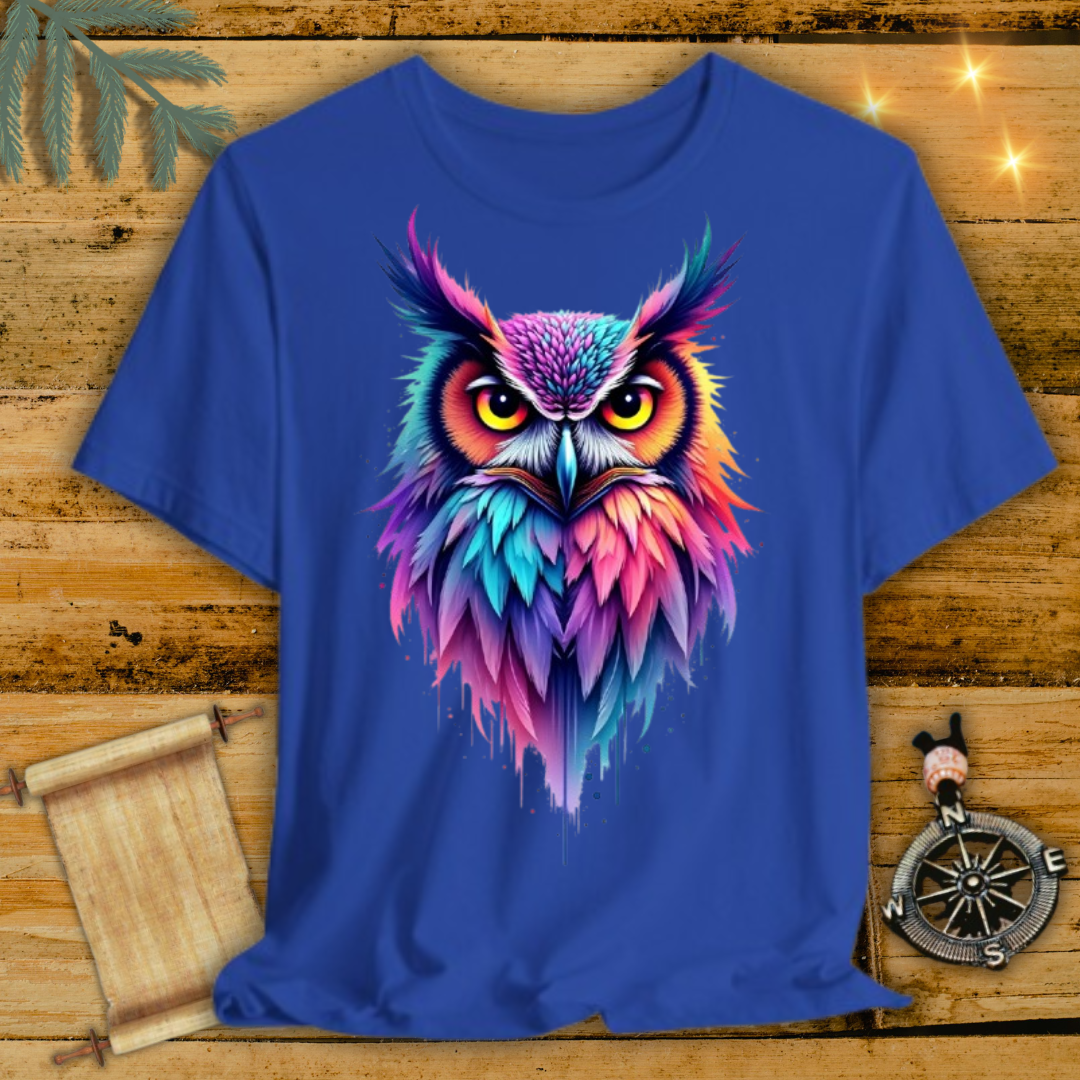 Vibrant Whimsy Owl T-Shirt