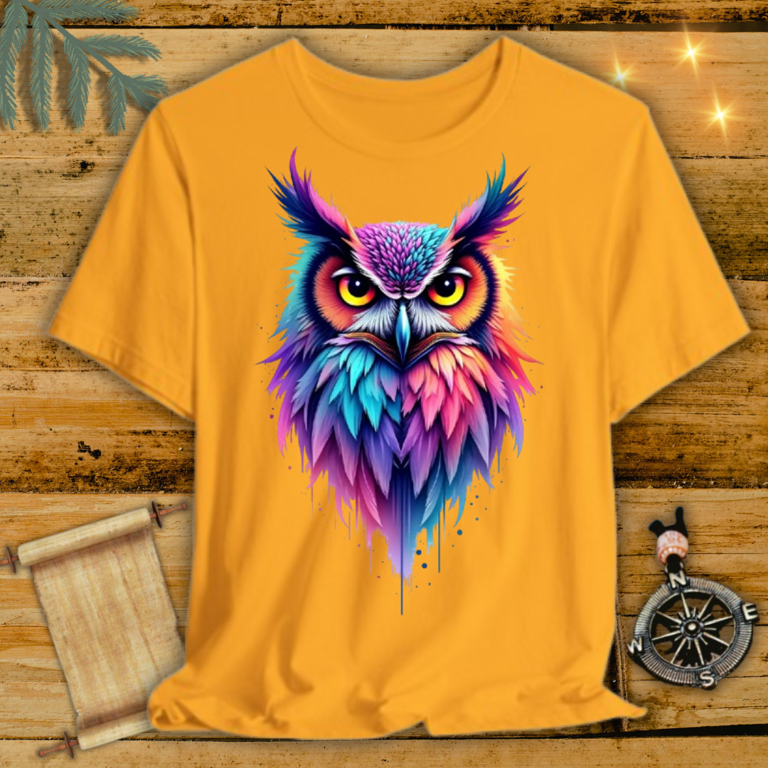 Vibrant Whimsy Owl T-Shirt